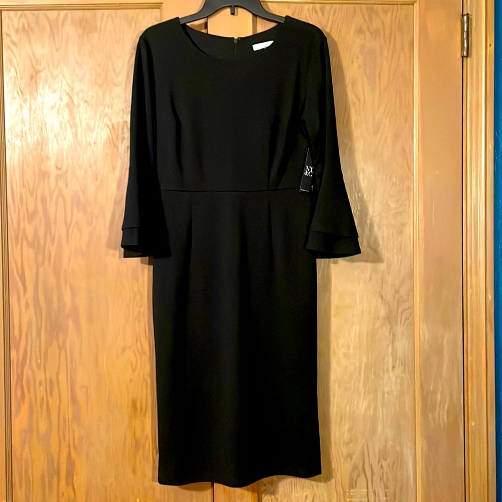 NWT NY&C dress in perfect black. Medium. Bell Ruffle Sleeves! Bundle & save!!